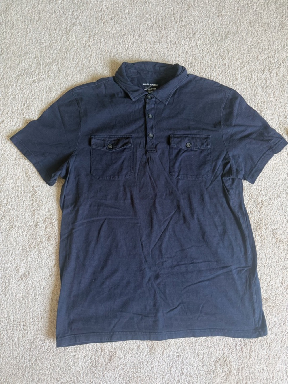 Banana Republic Navy Short Sleeve Polo with Chest Pockets